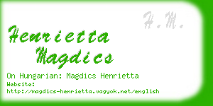 henrietta magdics business card